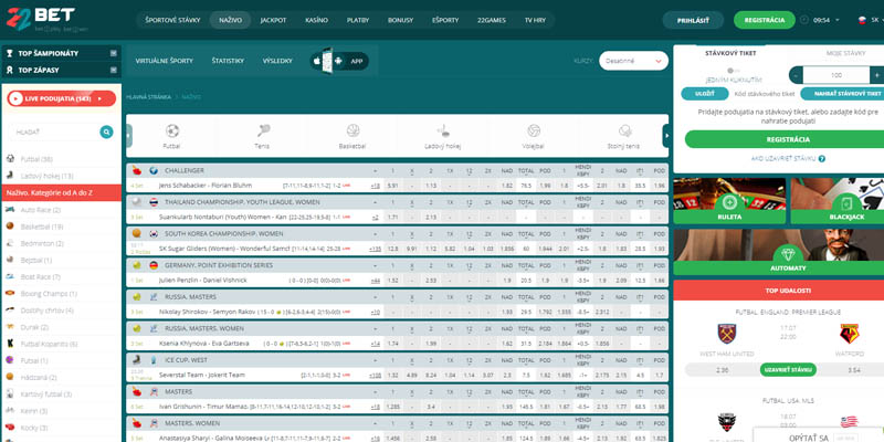 22bet spletne športne stave v živo