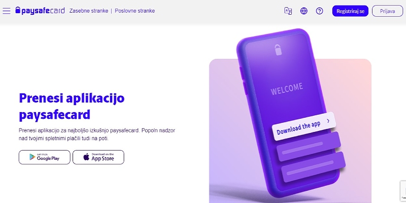 Mobilna aplikacija paysafecard